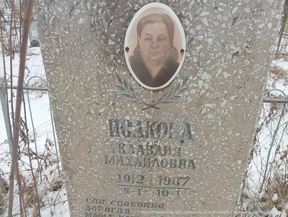 45faaaa9-aa49-4c87-bea3-5c04ca0c10a2 Исакова Клавдия Михайловна